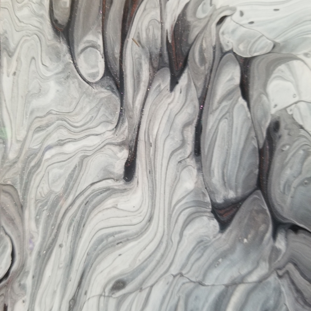 Handcrafted Acrylic Pour 'Zebraesque' - Picture 11 of 11